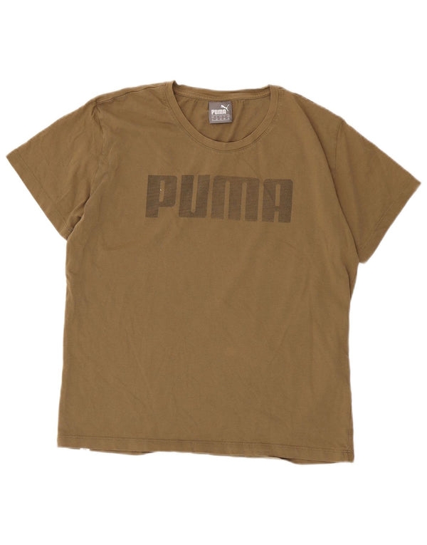Γυναικείο γραφικό μπλουζάκι Puma Top UK 10 Small Khaki Βαμβακερό