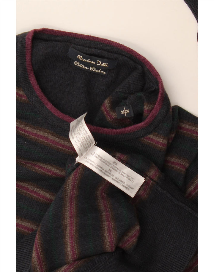Ανδρικό πουλόβερ Massimo Dutti Crew Neck Jumper EU 38 Medium Navy Blue ριγέ