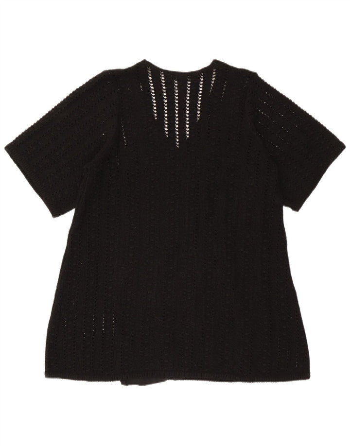 Zara Γυναικεία Μπλούζα Oversized Top UK 10 Small Black Polyester