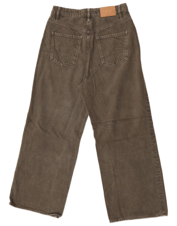 Zara Γυναικείο Wide Leg Jeans EU 38 Small W28 L26 Khaki