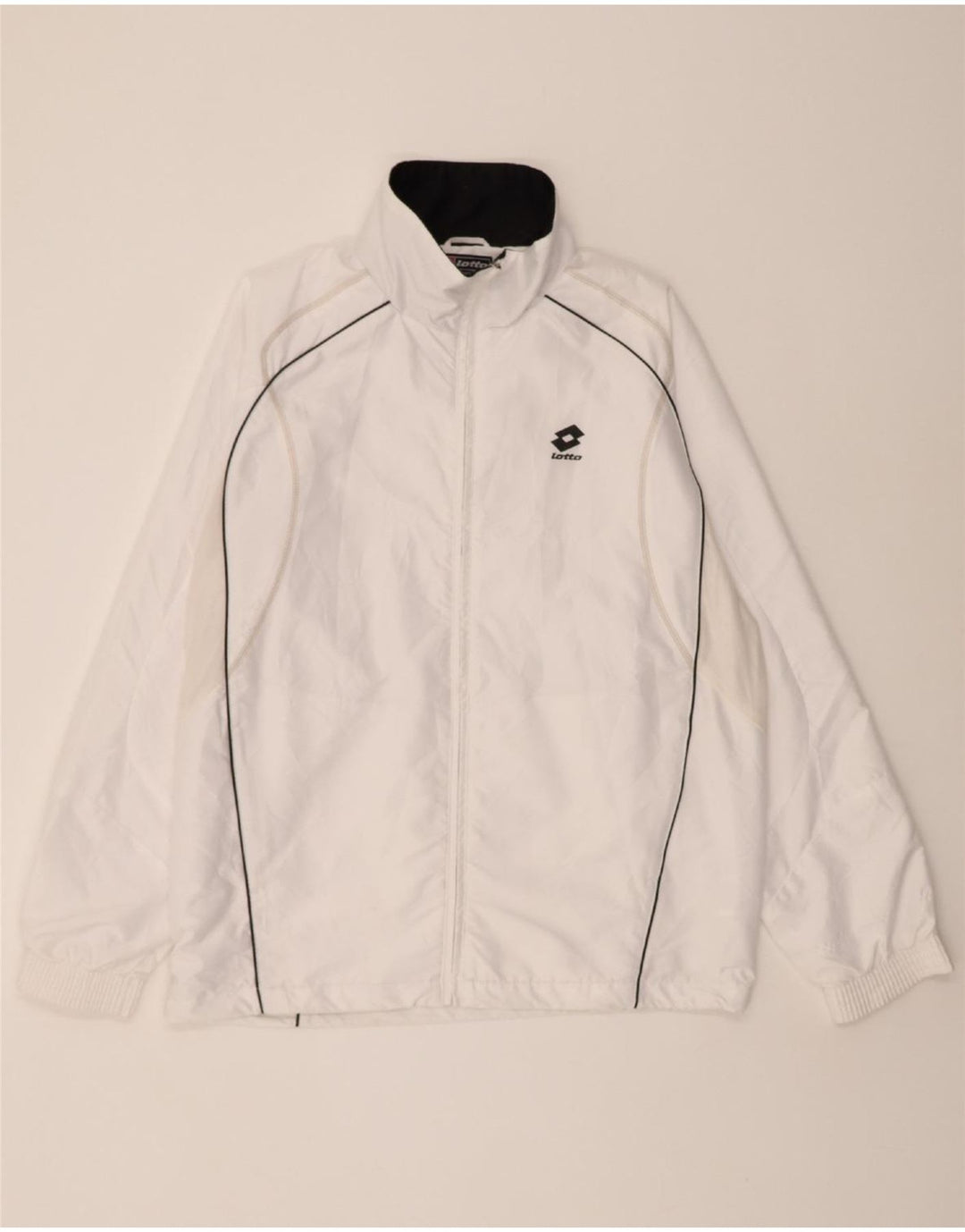 LOTTO Mens Rain Jacket IT 48 Medium White Polyester Vintage Lotto and Second-Hand Lotto from Messina Hembry 