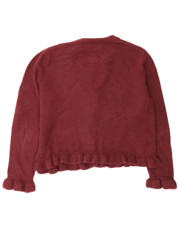 Zara Γυναικεία Ζακέτα πουλόβερ UK 18 XL Βουργουνδίας