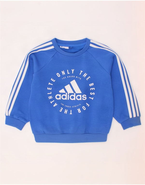 Γραφικό Φούτερ Adidas Boys Jumper 2-3 ετών Μπλε βαμβακερό