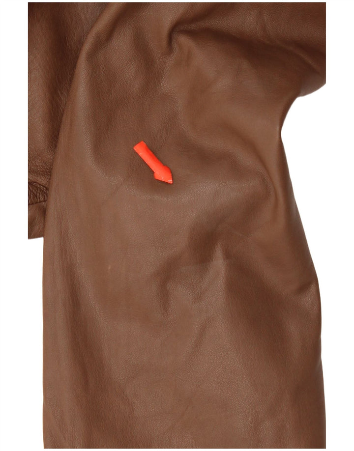 Reiss Γυναικείο Crop Δερμάτινο Μπουφάν UK 10 Small Brown Δερμάτινο