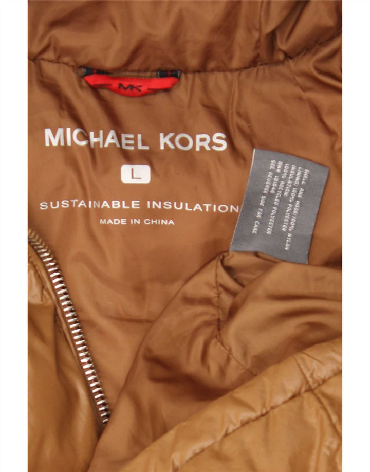 Michael Kors Ανδρικό μπουφάν με κουκούλα UK 40 Large Brown Πολυεστέρας