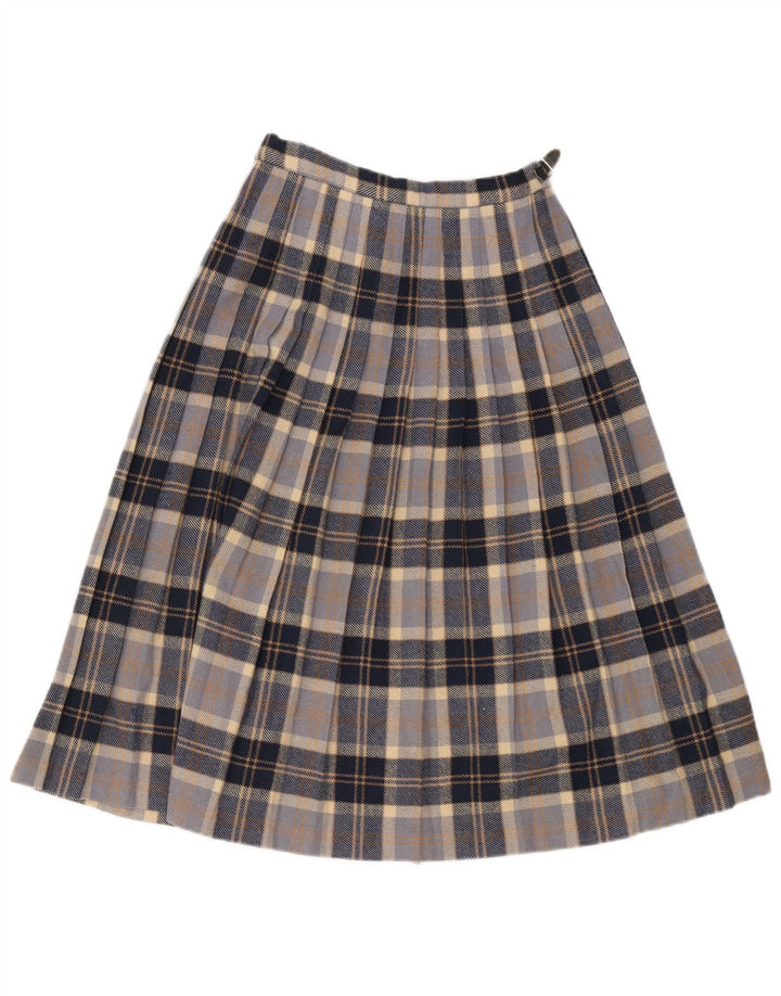 Highland Γυναικεία Wrap Φούστα EU 38 Medium W28 Navy Blue καρό μαλλί
