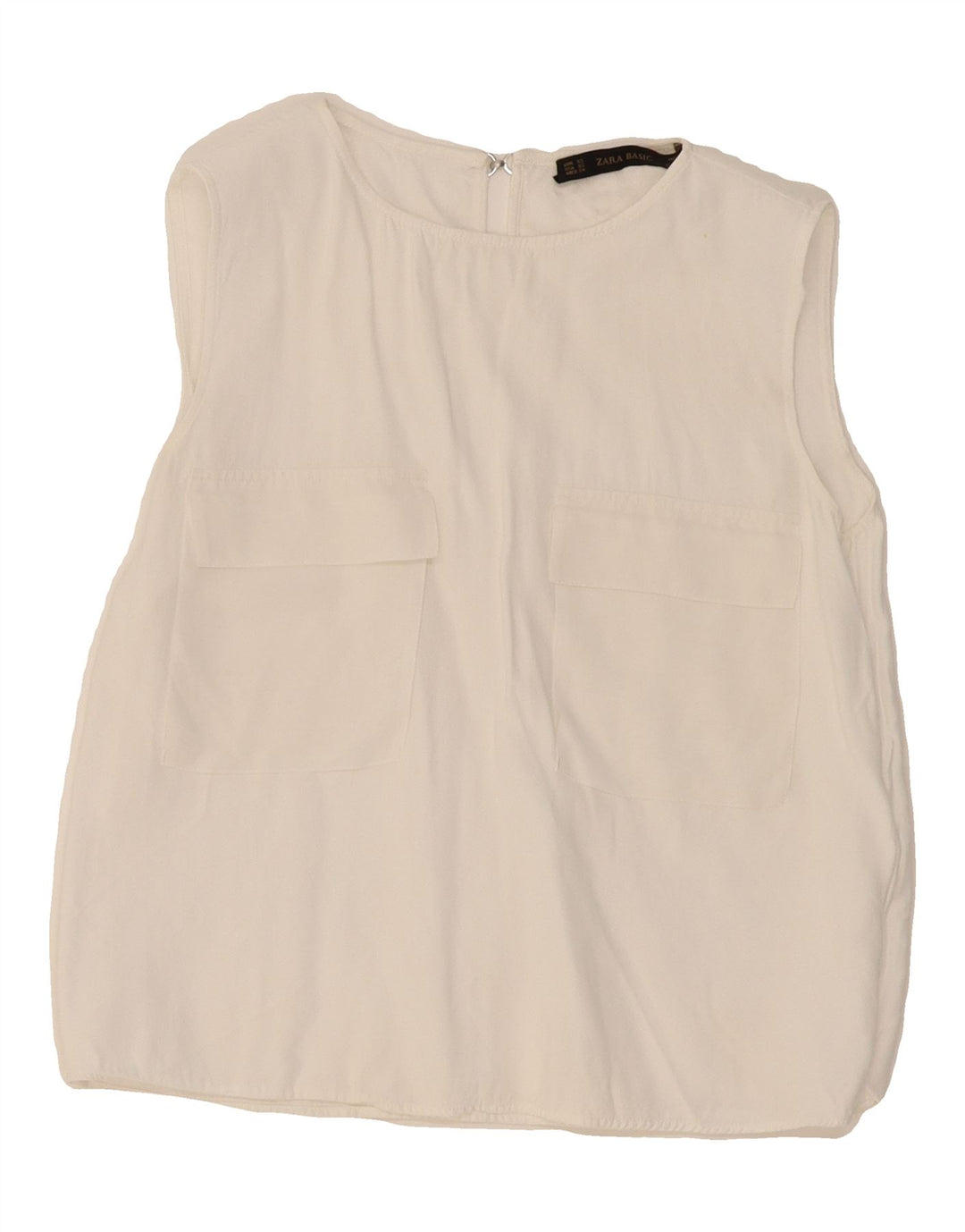 ZARA Womens Sleeveless Blouse Top UK 6 XS White Vintage Zara and Second-Hand Zara from Messina Hembry 