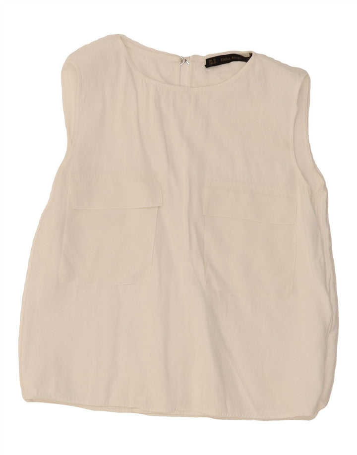 ZARA Womens Sleeveless Blouse Top UK 6 XS White Vintage Zara and Second-Hand Zara from Messina Hembry 