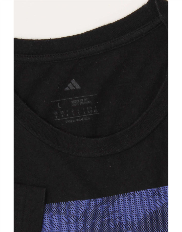 Adidas Ανδρικό T-Shirt Regular Fit Top Large Μαύρο