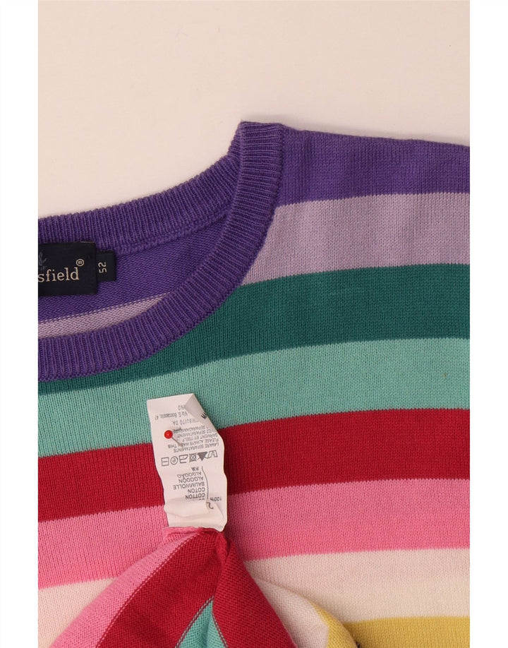 Ανδρικό πουλόβερ Brooksfield Crew Neck Jumper IT 52 Μεγάλο πολύχρωμο ριγέ