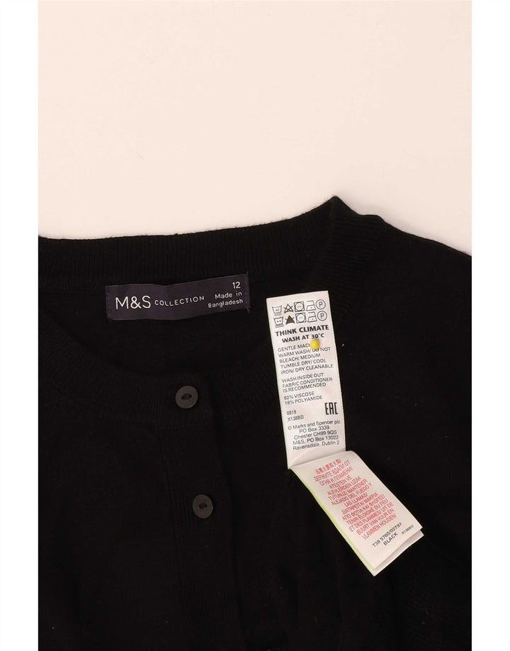 Marks & Spencer Γυναικεία ζακέτα Crop UK 12 μεσαία μαύρη βισκόζη