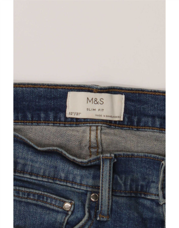 Ανδρικό Slim Jeans Marks & Spencer W32 L31 Blue Cotton
