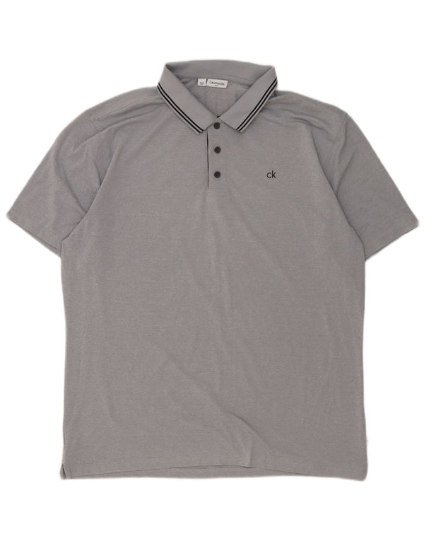 Calvin Klein Ανδρικό πουκάμισο Polo XL Γκρι ριγέ πολυεστέρα