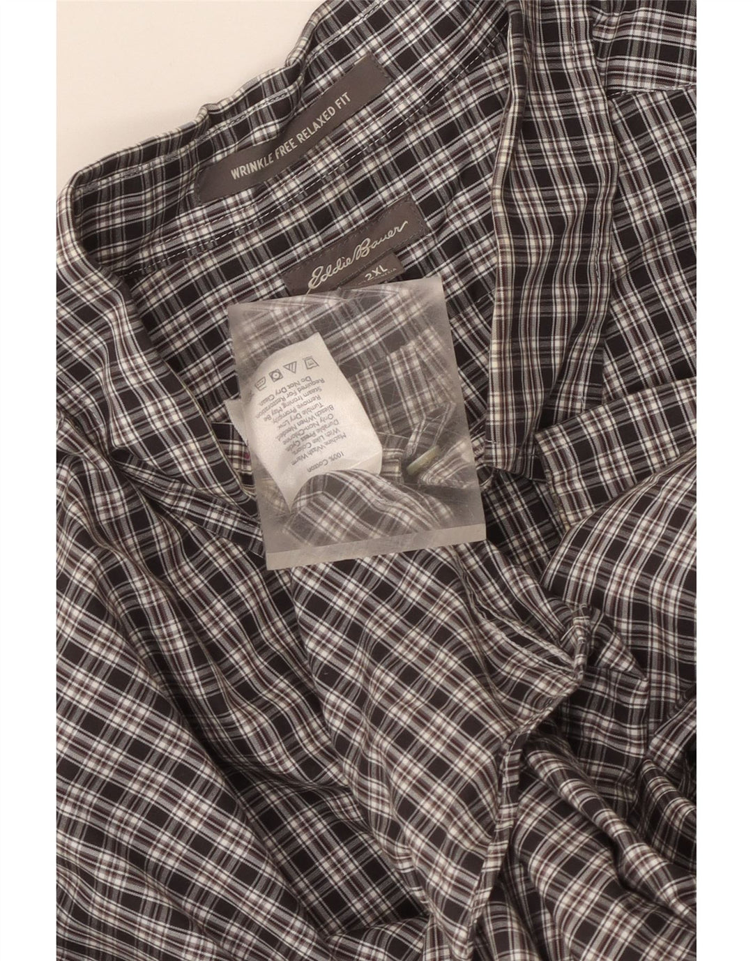 Eddie Bauer Ανδρικό πουκάμισο Relaxed Fit 2XL Black Check Cotton