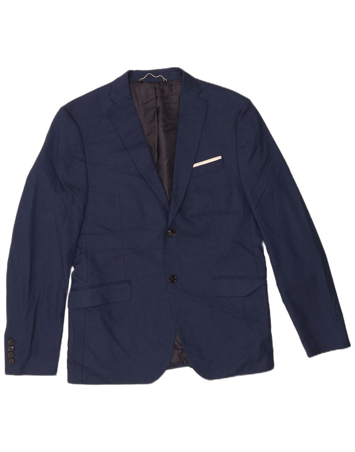Zara Ανδρικό σακάκι μπλέιζερ με 2 κουμπιά EU 52 Large Navy Blue Polyester