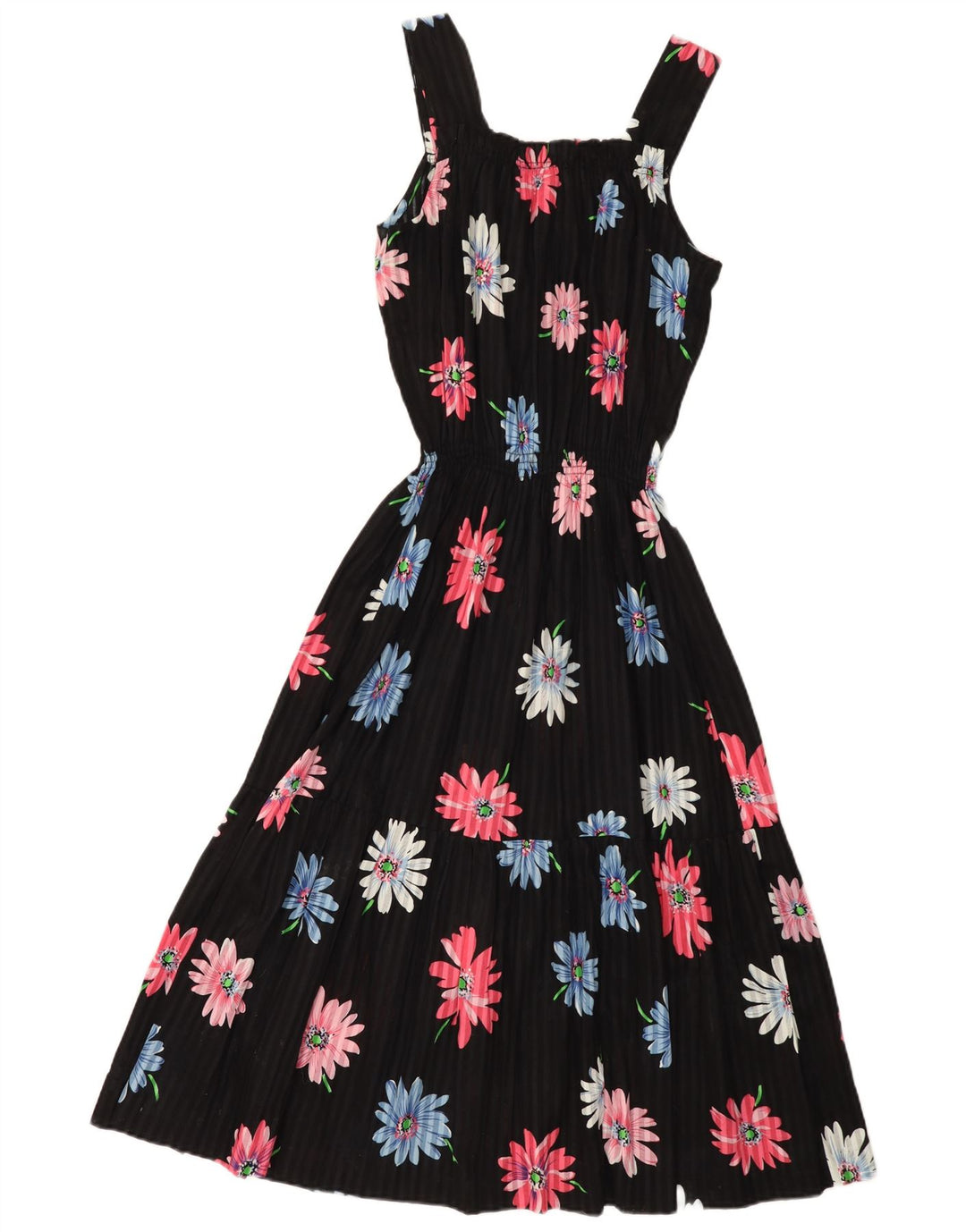 Vintage Γυναικείο Sundress UK 12 Medium Black Floral