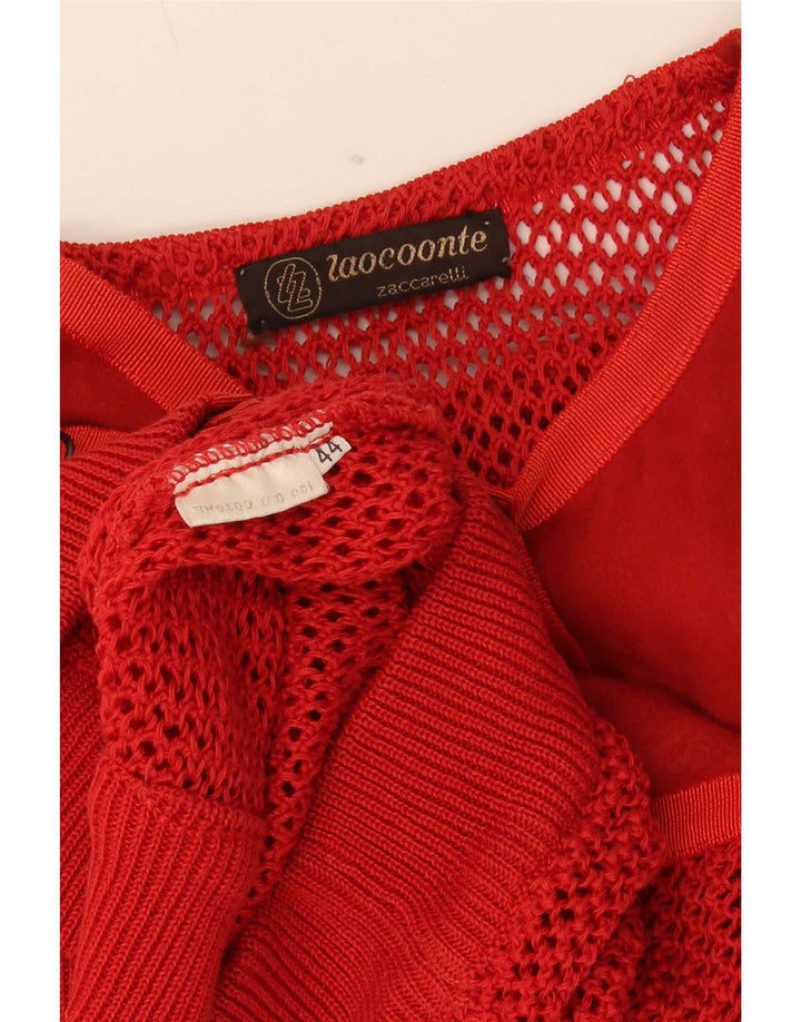 Vintage γυναικείο πουλόβερ See Through Cardigan IT 44 Medium Red