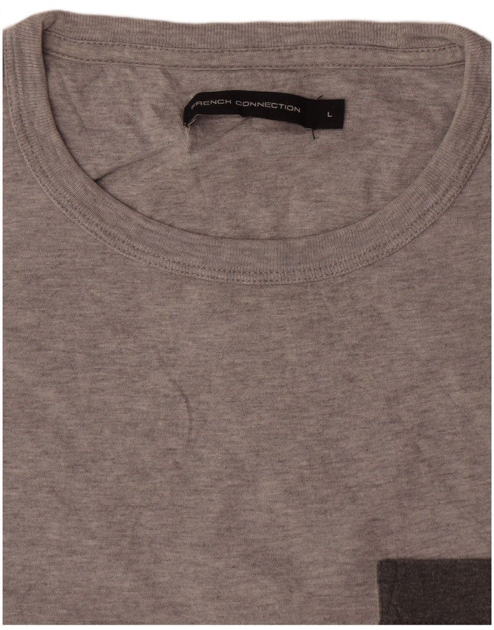 Ανδρικό T-Shirt French Connection Top μεγάλο γκρι βαμβακερό