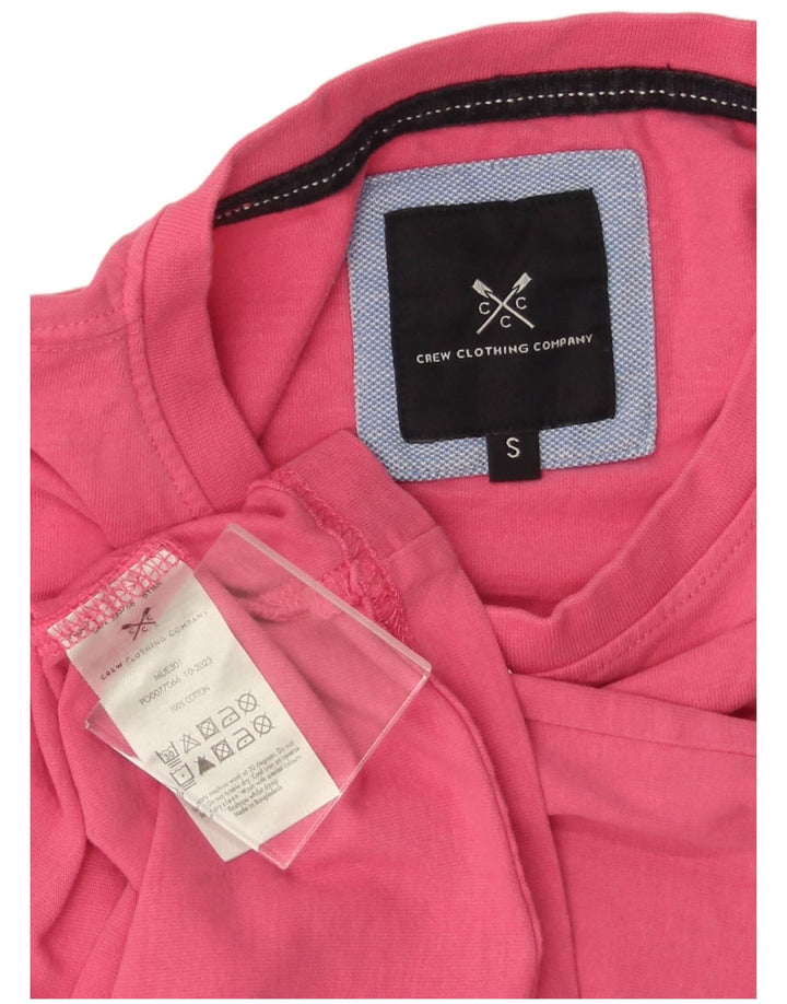 CREW CLOTHING Ανδρικό T-Shirt Top Μικρό Ροζ Βαμβακερό