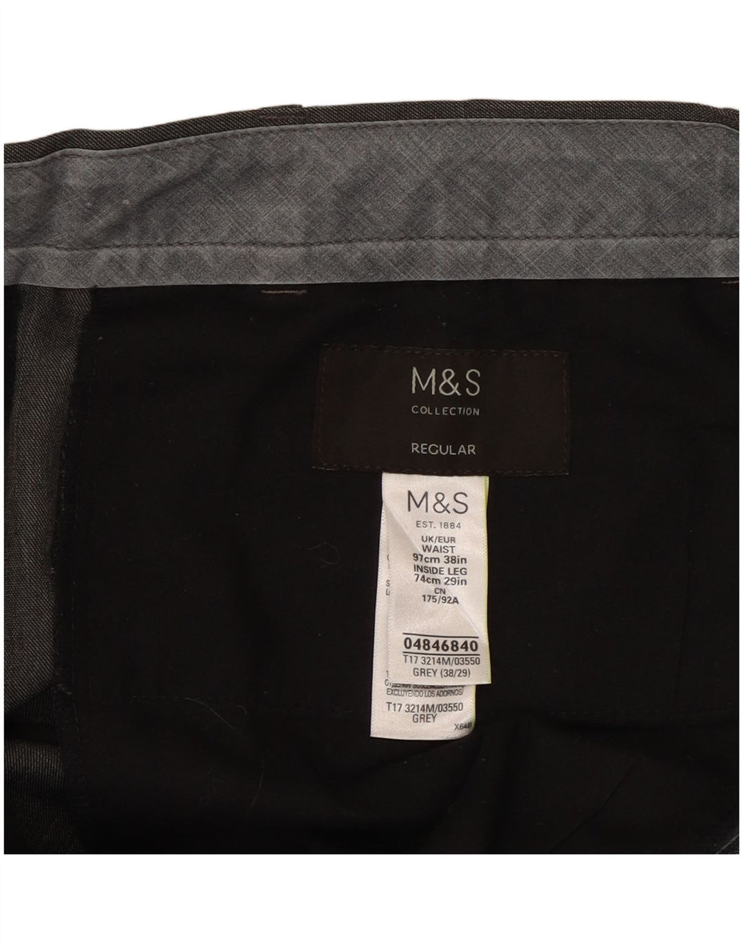 Marks & Spencer Ανδρικό παντελόνι κανονικό κοστούμι W38 L29 Γκρι πολυεστέρας