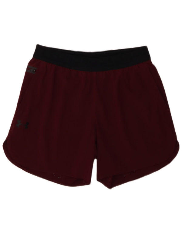 Under Armour Mens Sport Shorts Large  Burgundy Colourblock Polyester