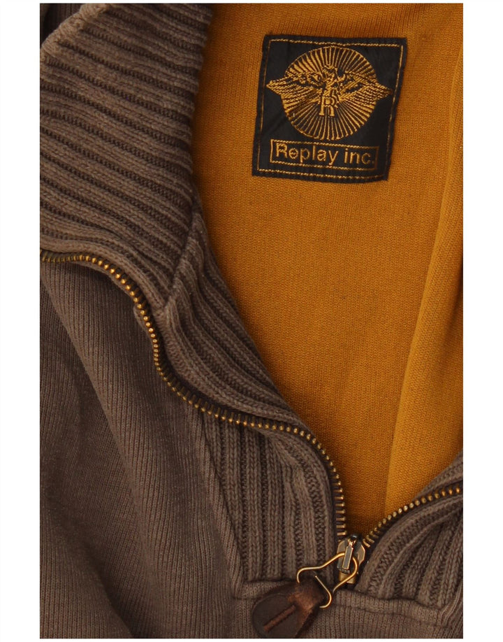 Ανδρικό πουλόβερ με φερμουάρ REPLAY Μεσαίο Γκρι