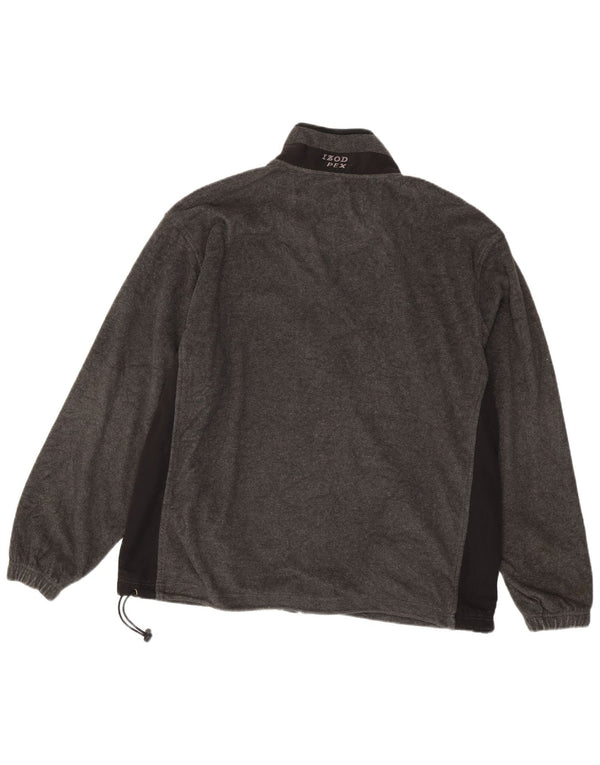 Izod Mens Fleece Jacket UK 44 2XL Grey Colourblock Polyester