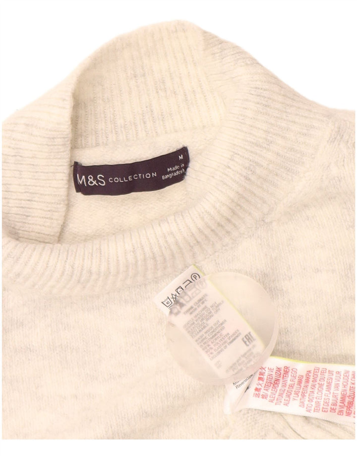 Marks & Spencer Γυναικείο πουλόβερ με λαιμό χελώνα UK 14 Medium White