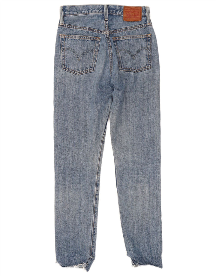 Levi's Womens 501 Straight Jeans W23 L27 Blue Cotton