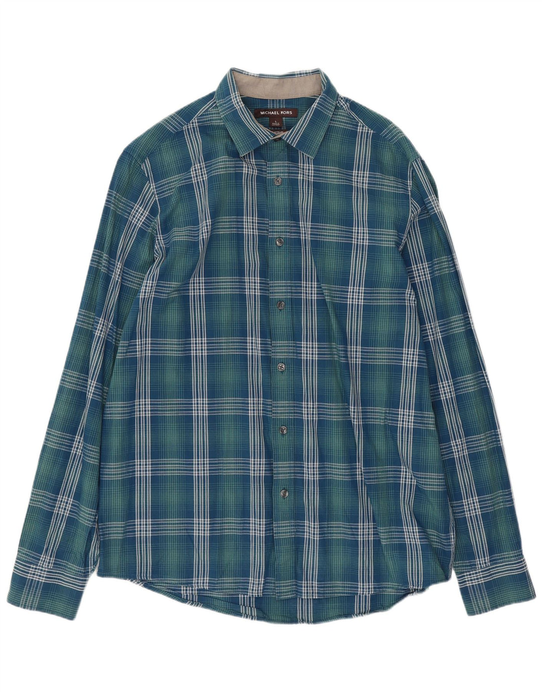 Michael Kors Ανδρικό πουκάμισο Classic Fit Large Blue Check Cotton