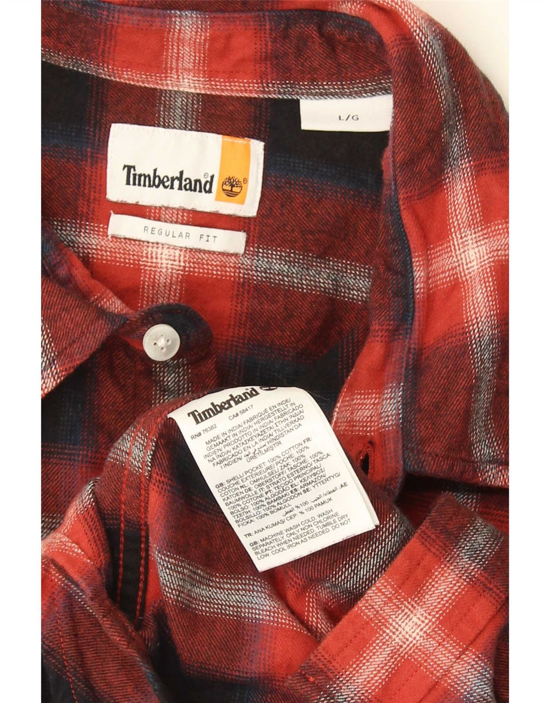 Ανδρικό φανελένιο πουκάμισο Timberland με κανονική εφαρμογή, μεγάλο μπλε ναυτικό, βαμβακερό