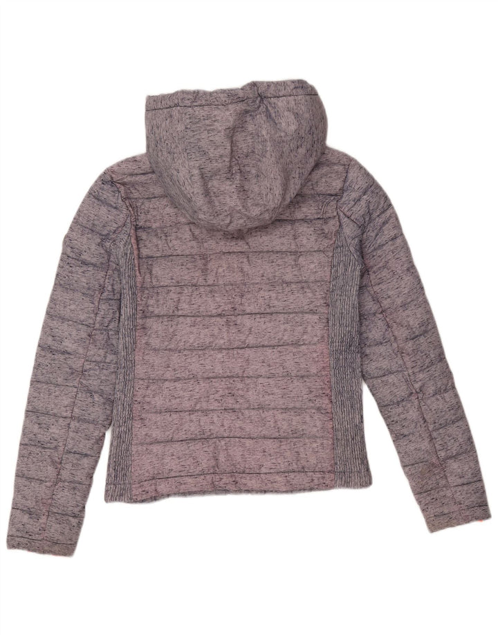 Superdry γυναικείο μπουφάν με κουκούλα με επένδυση UK 8 XS γκρι πολυεστέρας