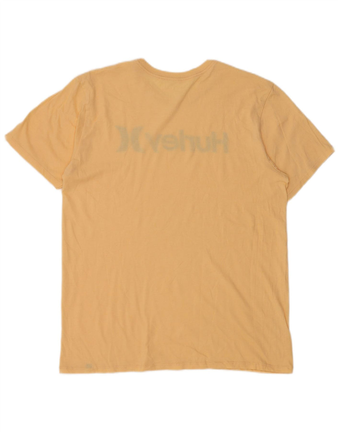 HURLEY Ανδρικό γραφικό T-Shirt Top μεγάλο κίτρινο βαμβακερό