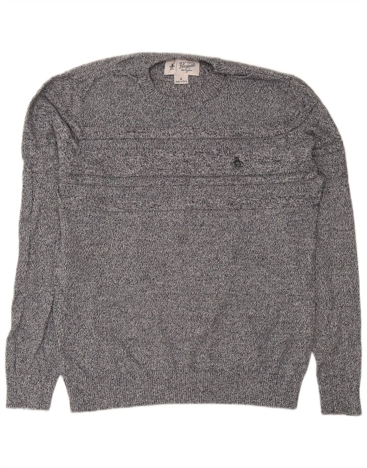 Ανδρικό πουλόβερ Penguin Crew Neck, Βαμβακερό μεσαίο γκρι
