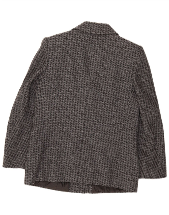 Vintage γυναικείο σακάκι 2 κουμπιών IT 43 Medium Grey Houndstooth