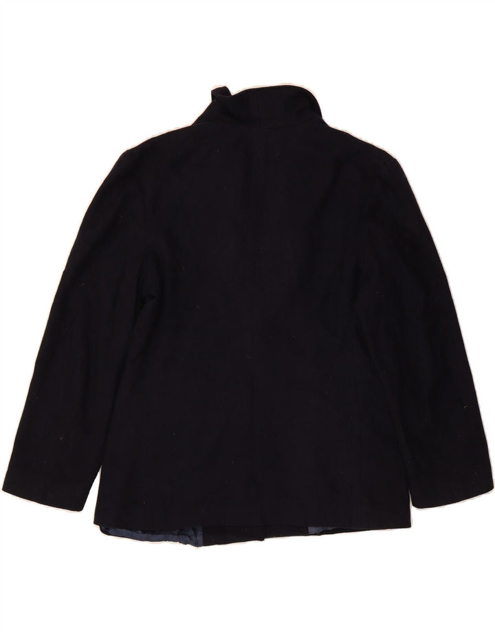 VINTAGE Womens 6 Button Blazer Jacket IT 46 Large Navy Blue Virgin Wool Vintage Vintage and Second-Hand Vintage from Messina Hembry 