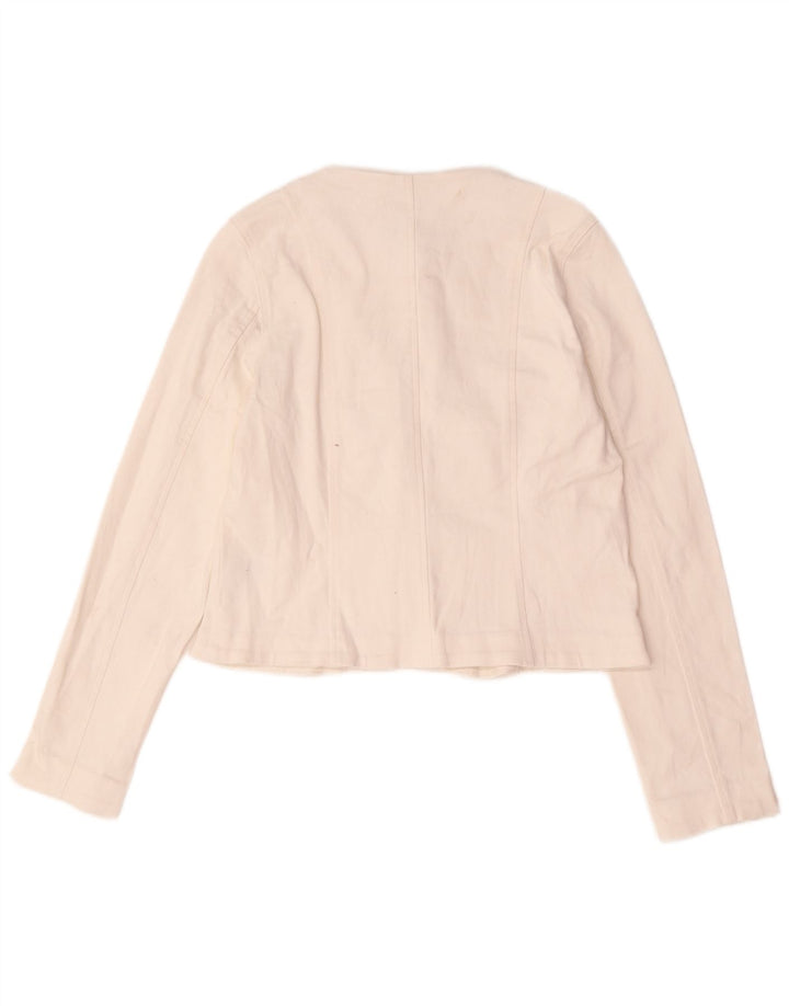 Lipsy γυναικείο σακάκι blazer με 5 κουμπιά UK 12 μεσαίο λευκό βαμβακερό
