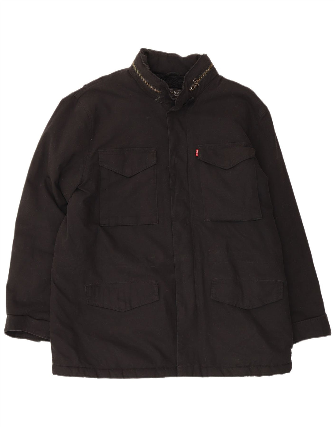 LEVI'S Mens Sherpa Utility Jacket UK 42 XL Μαύρο βαμβακερό