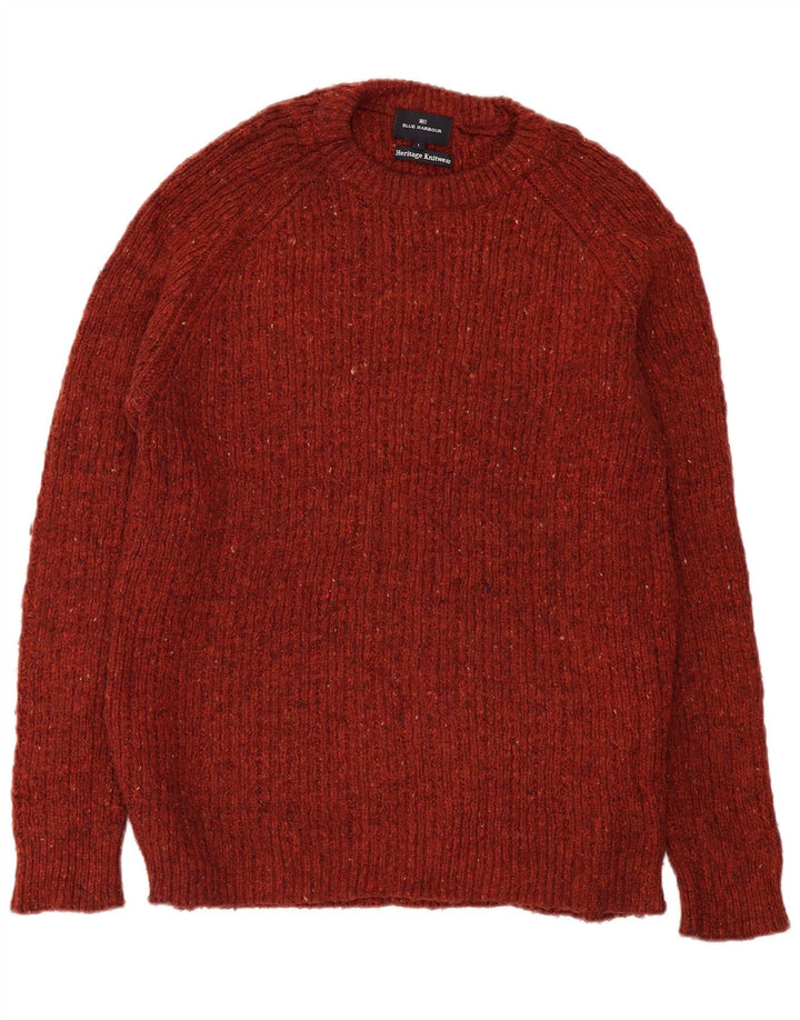 Ανδρικό πουλόβερ Marks & Spencer Autograph Boat Neck Jumper Μεγάλο Πορτοκαλί
