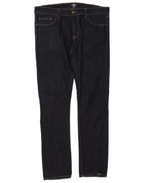 Carhartt Γυναικείο Παντελόνι Rebellion Slim Jeans W33 L32 Navy Blue Cotton