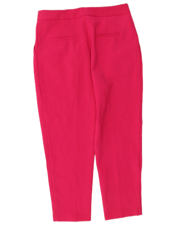 Topshop γυναικείο κομμένο παντελόνι UK 14 Large W32 L25 Pink Polyester