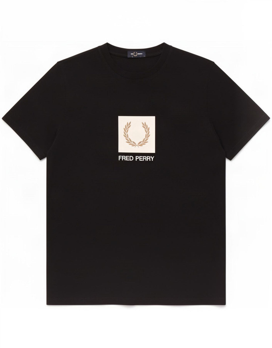 Fred Perry Ανδρικό γραφικό T-Shirt Top Μεσαίο μαύρο βαμβακερό