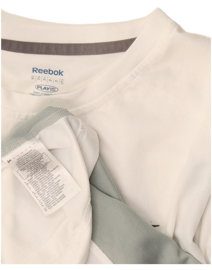 Ανδρικό γραφικό T-Shirt Reebok Top XL White Colourblock Πολυεστέρας