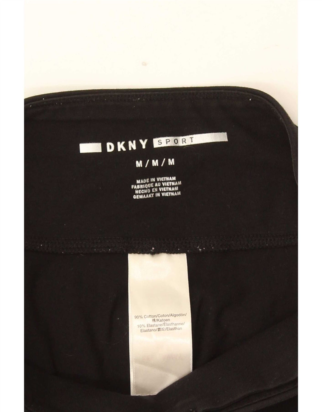 Γυναικεία γραφικά κολάν Dkny Crop UK 12 μεσαία μαύρα βαμβακερά