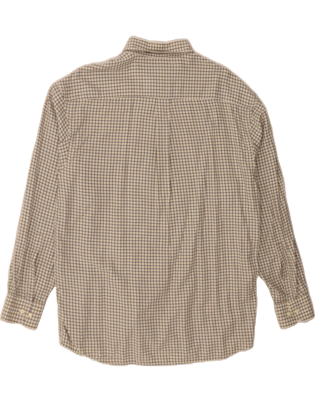PETER ELLIOT Mens Shirt XL Off White Check Cotton Vintage Peter Elliot and Second-Hand Peter Elliot from Messina Hembry 
