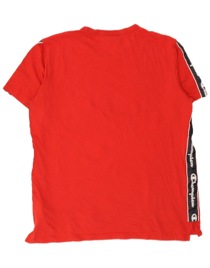 Ανδρικό γραφικό μπλουζάκι CHAMPION Top Large Red Colourblock Βαμβακερό