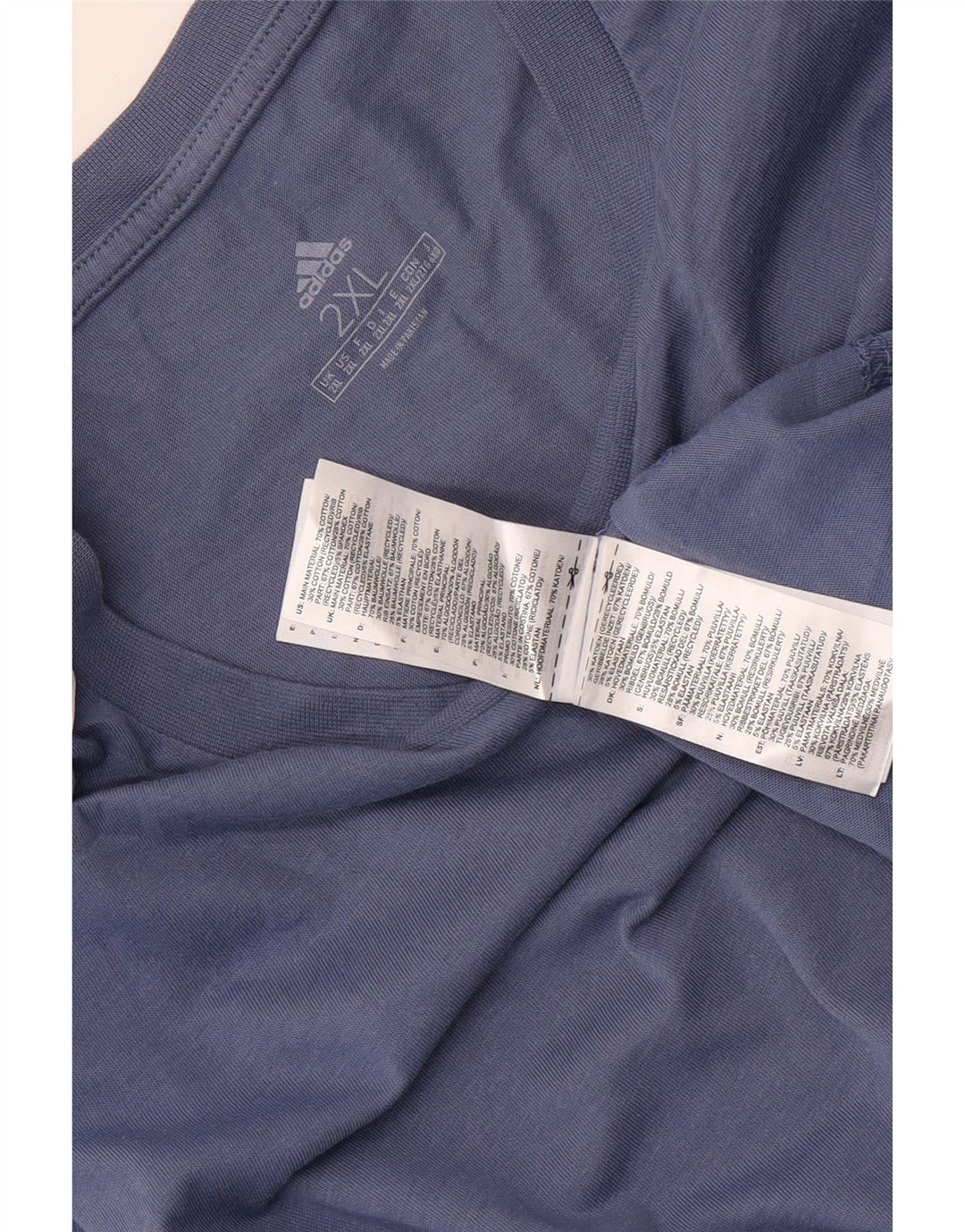 Ανδρικό T-Shirt ADIDAS Top 2XL Μπλε βαμβακερό