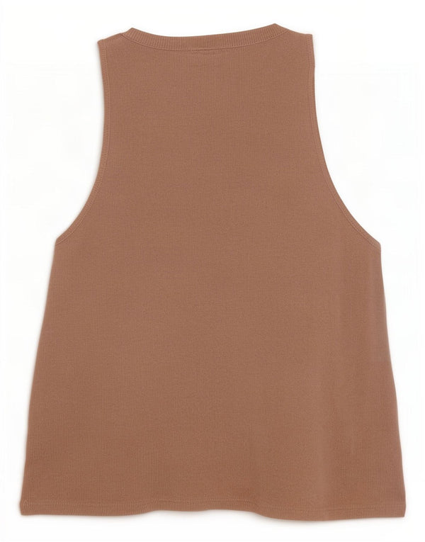 Zara Γυναικείο Αμάνικο Ζακέτα UK 10 Small Beige Viscose