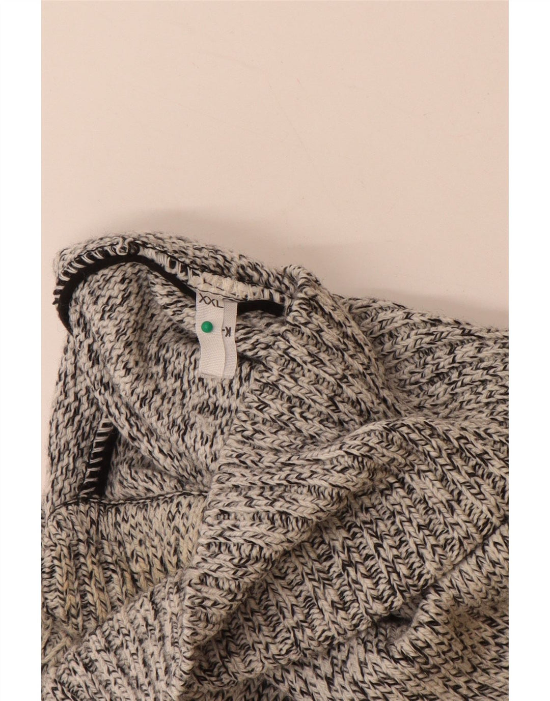 VINTAGE Ανδρικό πουλόβερ με ρολό λαιμόκοψη 2XL ακρυλικό γκρι Fair Isle