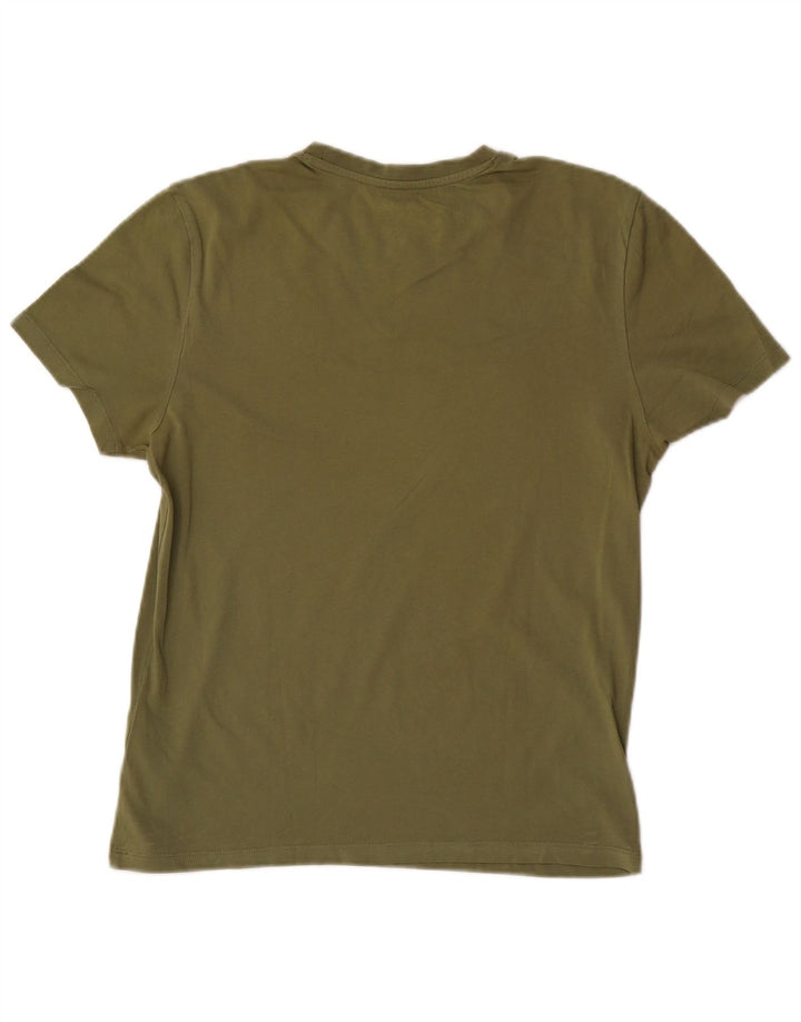Blauer Ανδρικό γραφικό T-Shirt Top Μικρό Χακί Βαμβακερό